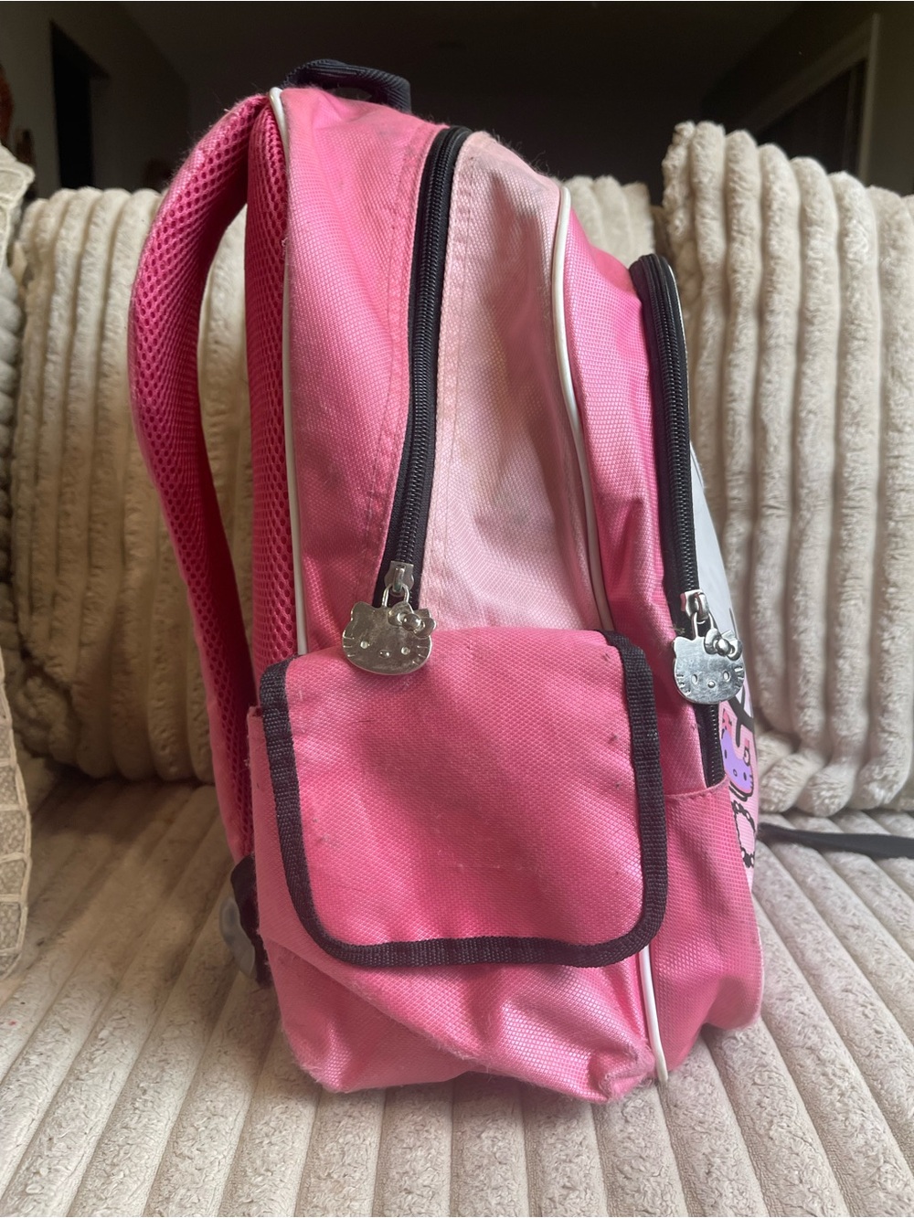 Sanrio Hello Kitty Pink Backpack Girls School Bag Polka Dot Bow Zip - Picture 2 of 7